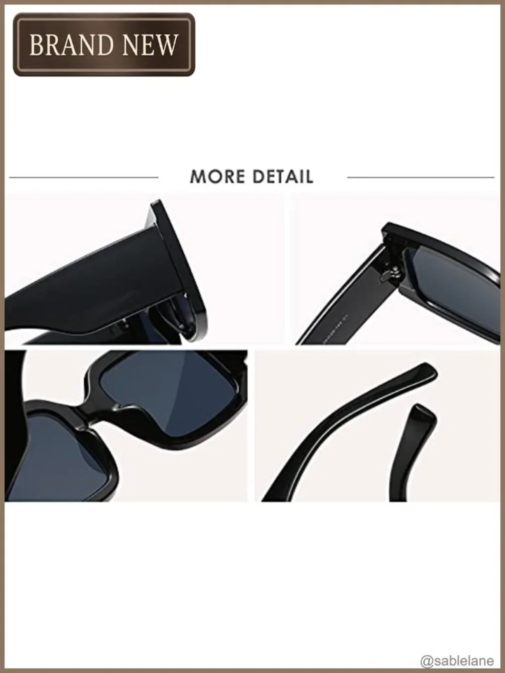 Vintage Oversized Square Sunglasses UV400 Protection Unisex